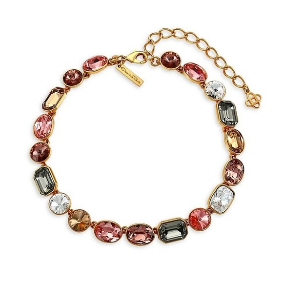 Oscar De La RentaGold-finished metal Victorian glass crystal necklace